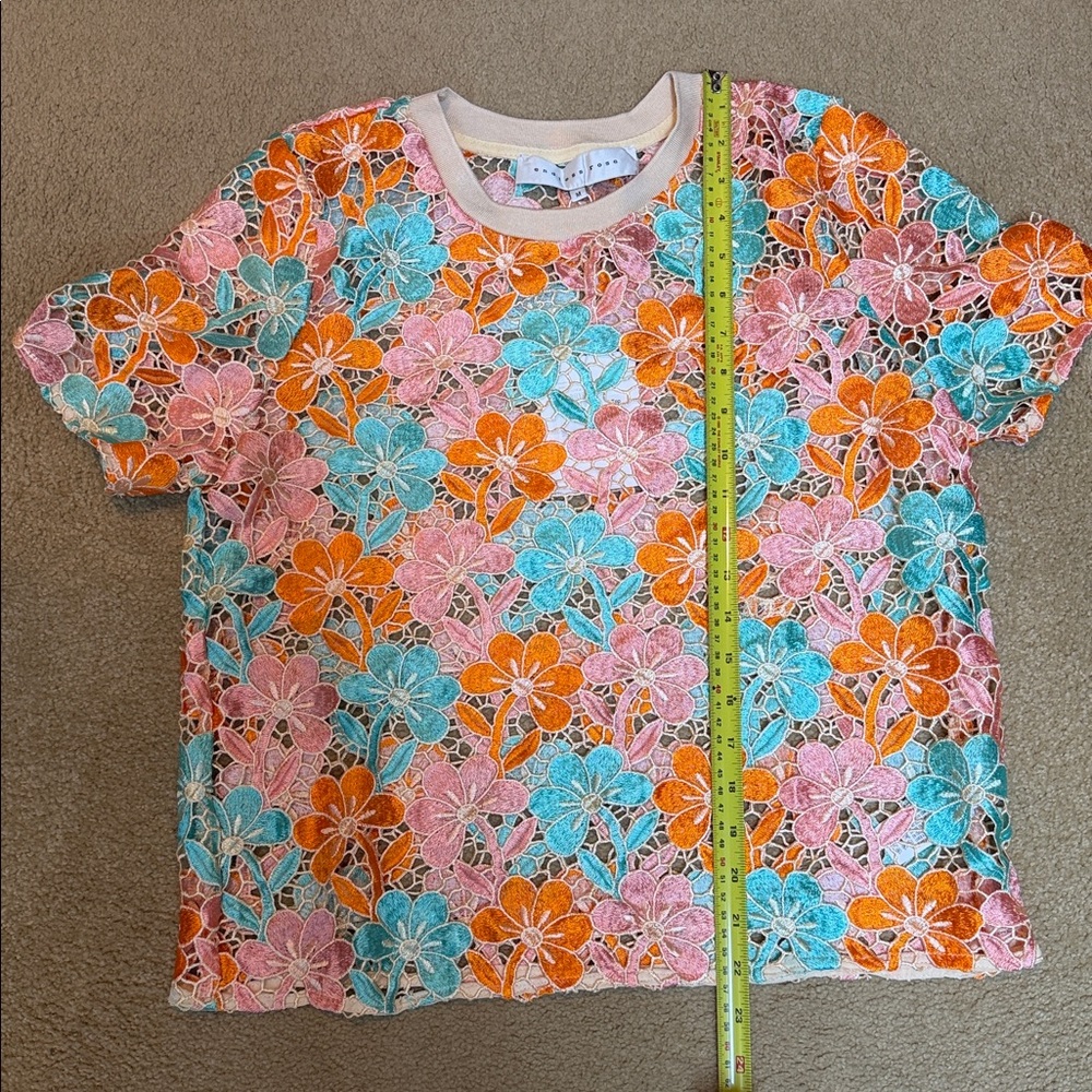 Anthropologie Multicolor Floral Lace Blouse - Picture 5 of 5